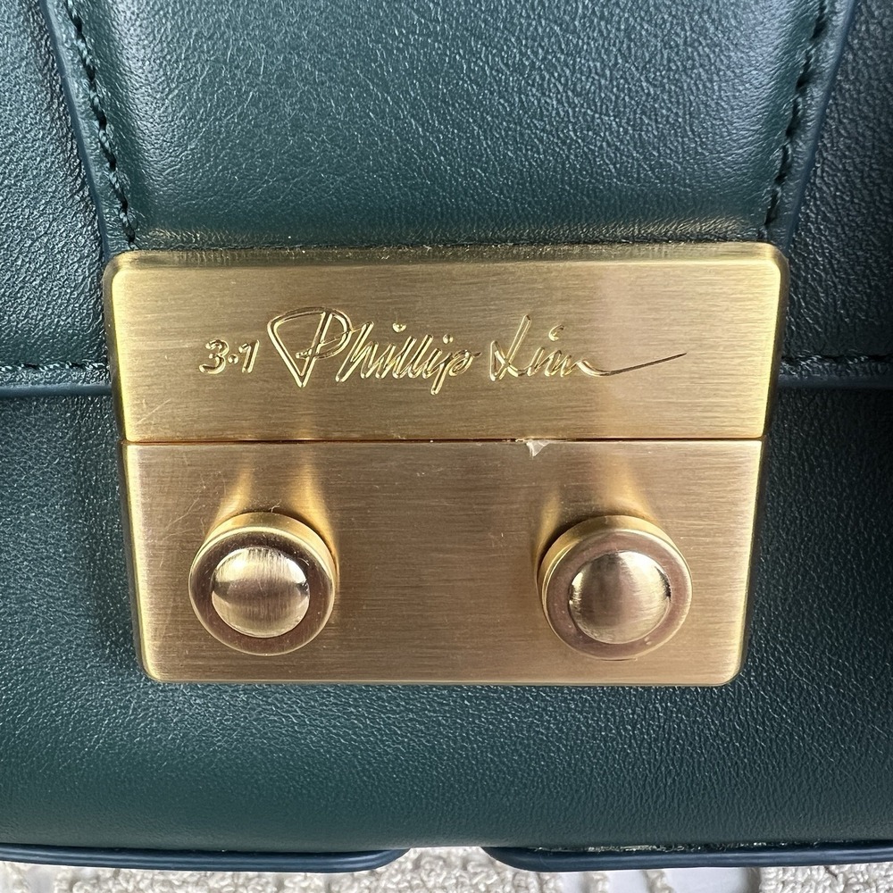 3.1 Phillip Lim Pashli Duffle Purse Forest Green Gold Hardware EUC - Picture 4 of 16